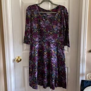 Feather Brand L print cotton dress